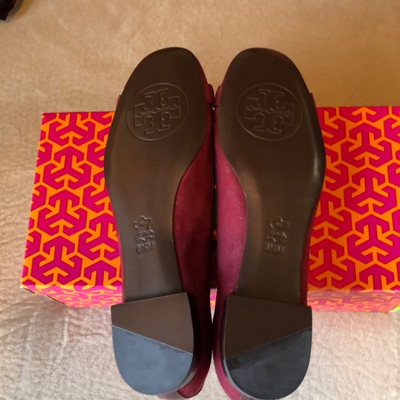 Tory Burch Bordeaux Suede Flats - Picture 4 of 6
